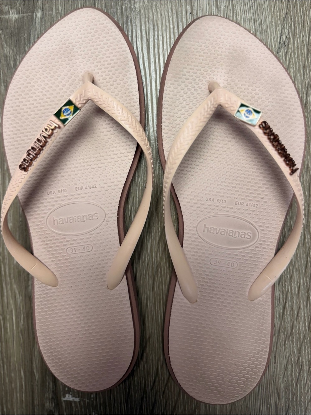 Havaianas Slim Brasil Flip Flops Crocus Rose Pink Women's Size US 9/10